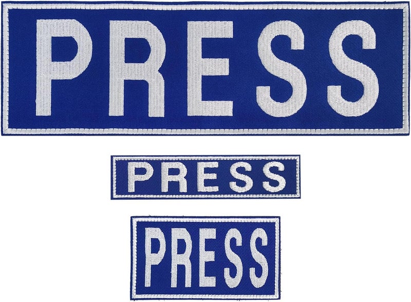 EMORBALS Patches, Press Badge Embroidered Patches for Backpacks, Jackets, Press Vest, Photographer Vest - Image 1